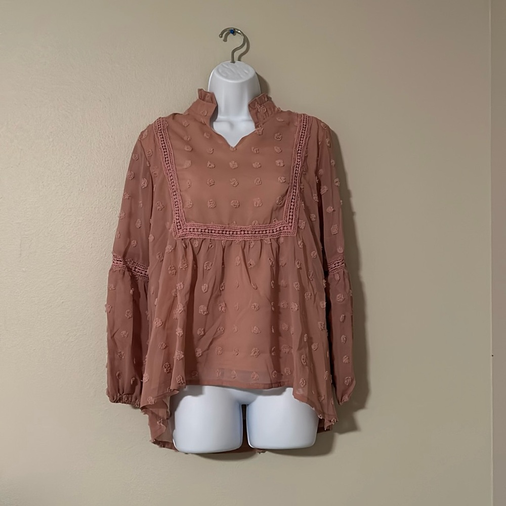 Kenna | Blush lace blouse
